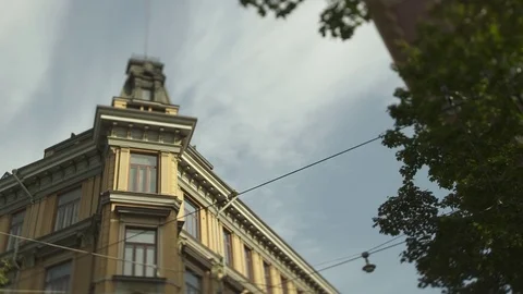 Helsinki corner building and trees Video stock 84263281