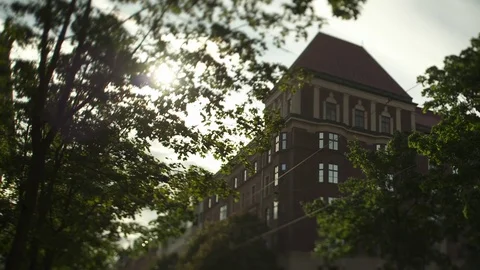 Helsinki corner building and trees 2 Video stock 84263295
