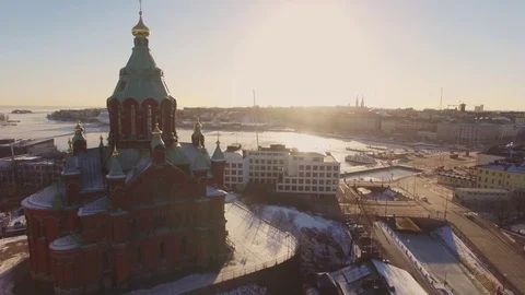 Helsinki, drone moving up 動画素材 80825498