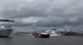 Helsinki Harbour, Cruise Ship Maneuver, Finland, Uspenski Cathedral HD Footage