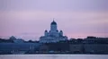 Helsinki Lutheran Cathedral, Senate Square, Beautiful Twilight, Red Dusk HD Footage