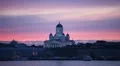 Helsinki Lutheran Cathedral, Senate Square, Beautiful Twilight, Red Dusk HD Footage