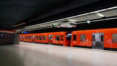 Helsinki metro train Stock Footage 217983243