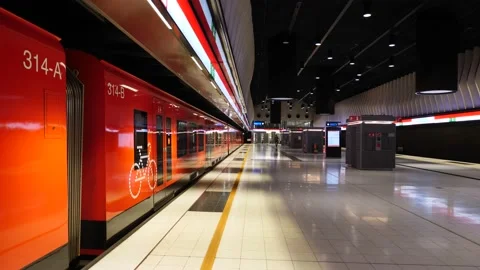 Helsinki metro train Stock Footage 217983457