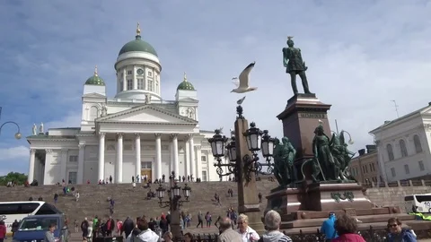 Helsinki panorama - Senate square Stock Footage 97657167