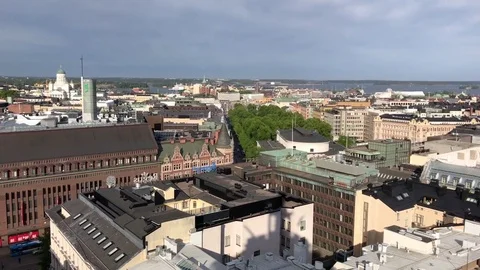 Helsinki panoramic aerial view Stock Footage
