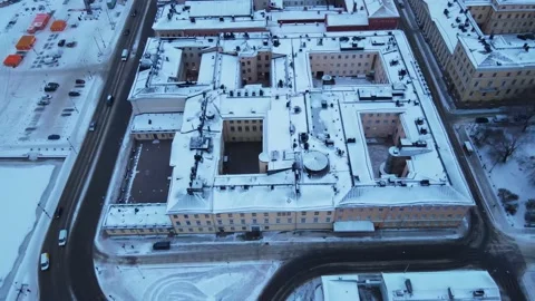 Helsinki rooftops covered in snow in the Winter Stock-Footage 171258975