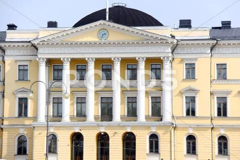 Helsinki. Senate Square and the building of Senate at sunset. Fi Stock Photos