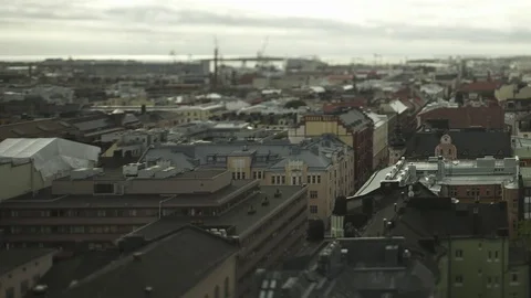 Helsinki skyline Tilt shift 6 Video stock 84265485