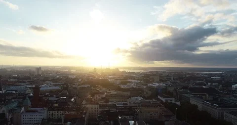 Helsinki at sunset Stock Footage 99508800