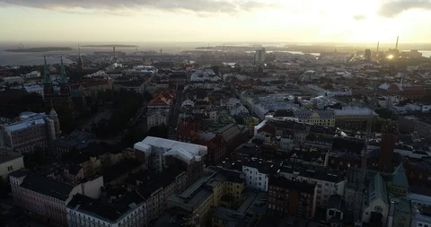 Helsinki at sunset Stock Footage 99509229