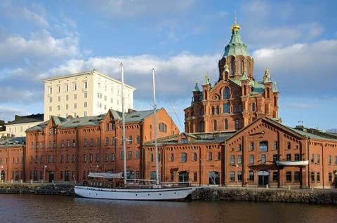 Helsinki at sunset. Stock Photos