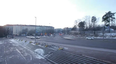 Helsinki traffic time lapse, 360° shutter = 100% fluid motion Stock Footage 46428814