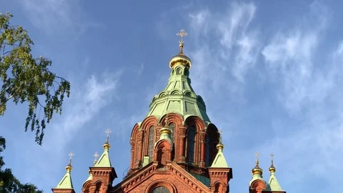 Helsinki Uspenski Orthodox Cathedral Stock Footage
