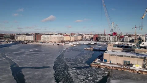 Helsinki winter by drone Stock Footage 235371234