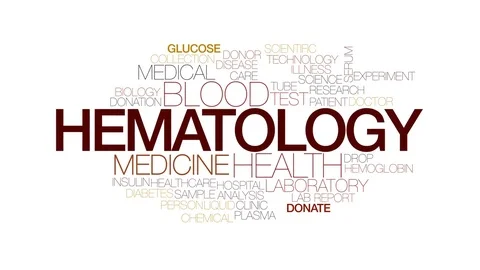 Hematology animated word cloud, text design animation. Kinetic typography. Stock Footage 71588947