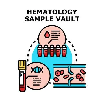 Hematology sample vault storing blood analysis data Stock Illustration