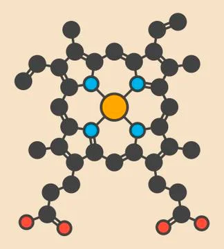 Heme B molecule Stock Illustration