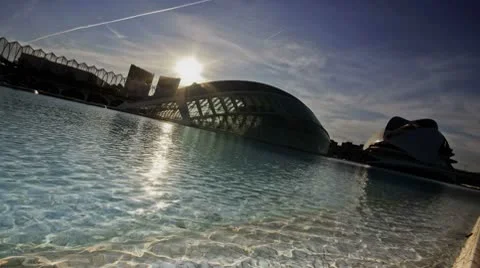 Hemisferic in the City of Arts and Sciencies of Valencia Stock Footage 8863153