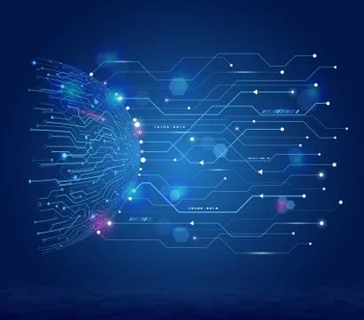 Hemisphere futuristic elements background. Hi-tech computer technology on the Stock Illustration