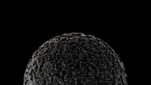 Hemispheric black structure with intricate cellular surface patterning, rendered 스톡 일러스트