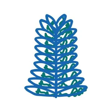 Hemlock leaf icon doodle illustration Stock Illustration