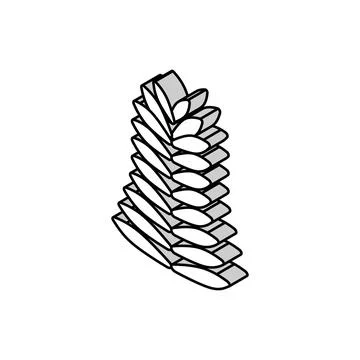 Hemlock leaf isometric icon vector illustration Stock Illustration