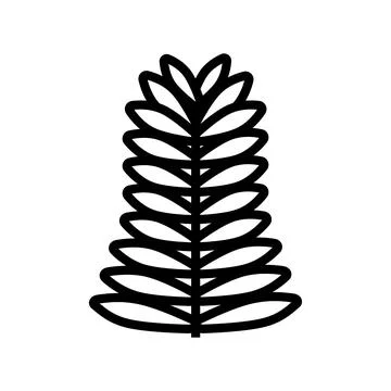 Hemlock leaf line icon vector illustration Stock Illustration