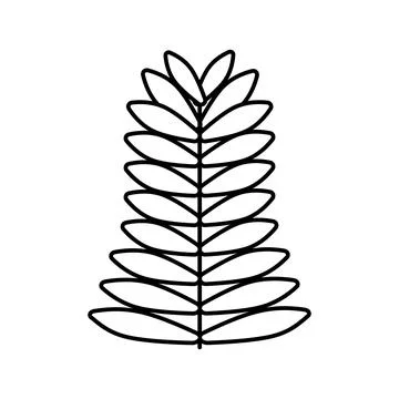 Hemlock leaf line icon vector illustration Stock Illustration