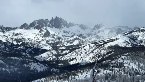 The Hemlocks Mammoth Mountain ski resort California winter spring blizzard deep Vídeo Stock 313467426