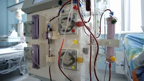 Hemodiafiltration machine Stock Footage 122152354