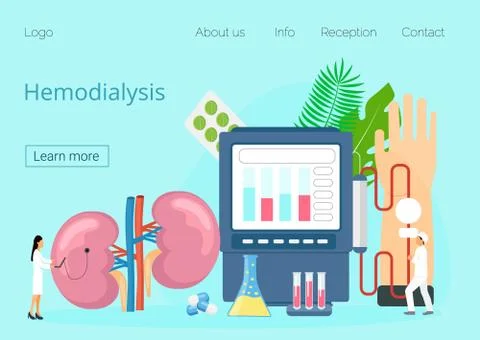 Hemodialysis concept vector. Method of extrarenal blood purification in acute Stock-Illustration