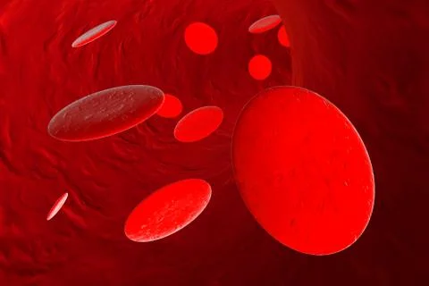 Hemoglobin cells in bloodstream. Stock Illustration