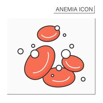 Hemoglobin color icon Stock Illustration