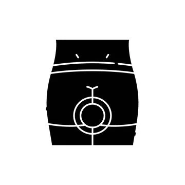 Hemorrhoid olor line icon. Computer-induced medical problem. Pictogram for we 스톡 일러스트