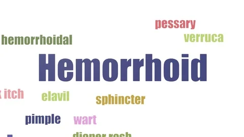 Hemorrhoid Tagcloud Animated On White Background Stock Footage 103092611