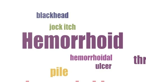 Hemorrhoid Word Cloud Animated On White Background Stock Footage 103662509
