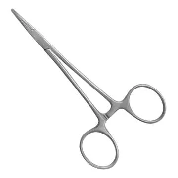 Hemostatic forceps MOSKITO for temporary stop bleeding have a locking lock and Stock Illustration