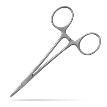 Hemostatic forceps, MOSKITO for a temporary stop of bleeding, have working Stock Illustration