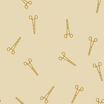Hemostats surgeon line seamless pattern Stock Illustration