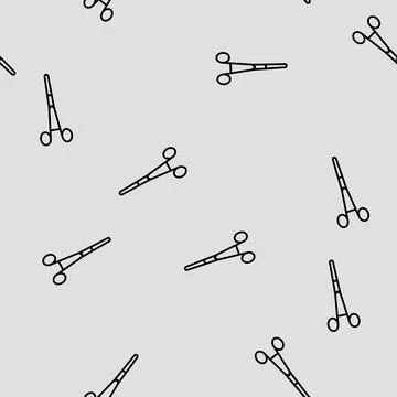 Hemostats surgeon vector seamless pattern Stock Illustration