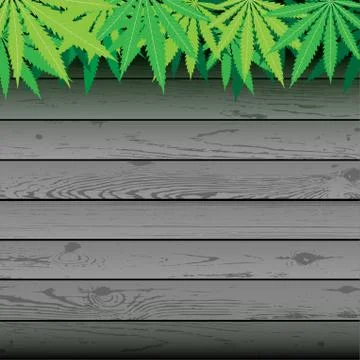 Hemp and gray plank wooden background Stock Illustration