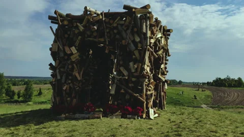 Hemp arch without nails and glue Stock Footage 133515383