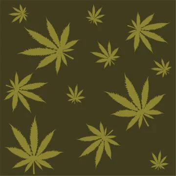 Hemp background. Background from hemp leaves. Vector illustration. Stock Illustration