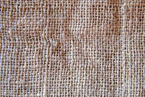 Hemp cloth fabric material pattern close up Stock Photos