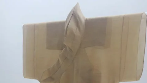 Hemp clothes on display Video stock 310075885