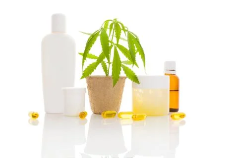 Hemp cosmetics. Stock Photos