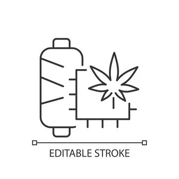 Hemp fiber linear icon Stock Illustration
