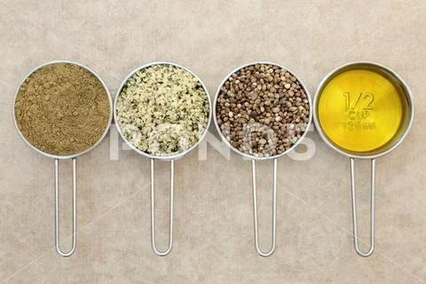 Hemp Food Ingredients Stock Photos