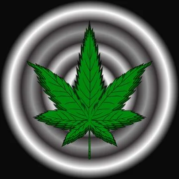 Hemp leaf. Dependence on marijuana. Vector illustration. Hand drawing. Stock Illustration